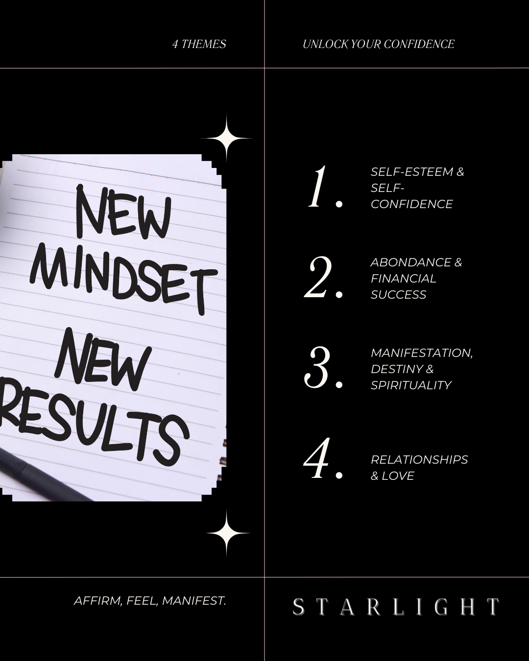 LES CARTES D'AFFIRMATIONS STARLIGHT – Les cartes qui changent ton mindset ✨